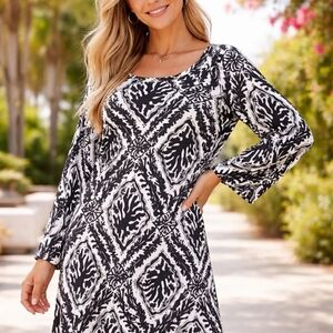 Lilly Pulitzer Black and White Long Sleeve Dress Size Large